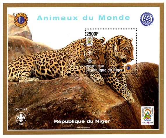 Niger 1998 Cheetah Tiger Wild Animals 1v Mint Full Sheet.