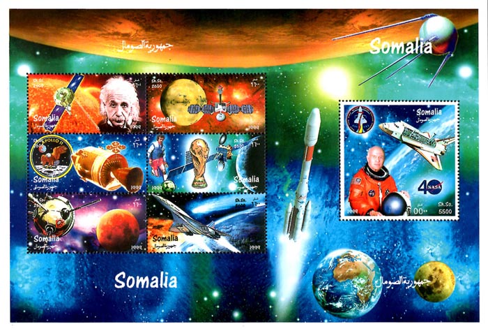 Somalia 1999 Space & Rockets Science Astrology 7v Mint Full Sheet