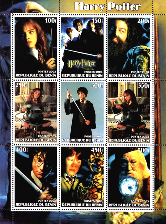 Benin 2003 Harry Potter Movie Cinema 9v Mint Full Sheet.