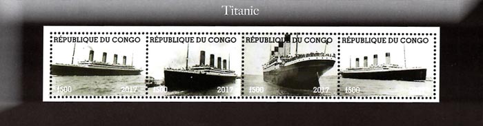 Congo 2017 The Titanic Ships 4v Mint Souvenir Sheet S/S.
