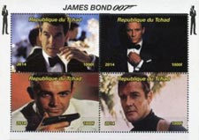 Chad 2014 James Bond oo7 4v Mint Souvenir Sheet S/S.