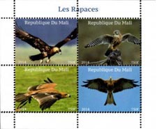 Mali 2014 Birds of Prey, Eagle 4v Mint Souvenir Sheet S/S.