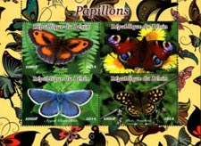Benin 2014 Butterfly Moth 4v Mint Souvenir Sheet S/S.
