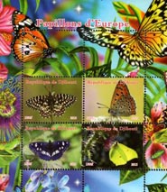 Djibouti 2015 Colorful Butterfly 4v Mint Souvenir Sheet S/S.