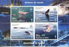 Guinea Rep. 1998 Whale Fishes Seal Sea Animals R.M.S. Titanic 4v Mint Souvenir Sheet S/S.