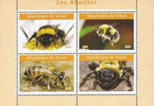 Chad 2019 Insects Flowers Bee 4v Mint Souvenir Sheet S/S.