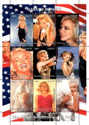Congo 2001 Marilyn Monroe American Actress 9v Mint Full Sheet.
