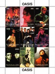 Tuva 1997 OASIS Pop Group Singers Music 9v Mint Full Sheet.