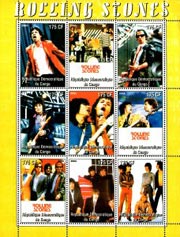 Congo 2005 Rolling Stones Mick Jagger Ronnie Wood Music Singers 9v Mint Full Sheet.