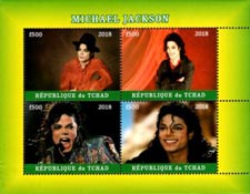 Chad 2018 Michael Jackson Singer Music 4v Mint Souvenir Sheet S/S.