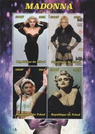 Chad 2014 Madonna American Singer-songwriter Music 4v Mint Souvenir Sheet S/S.