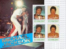 St. Vincent IMPERF. 1984 Michael Jackson $1.50 Music Pop Singer Dancer 4v Mint S/S.