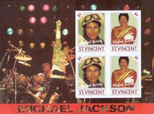 St. Vincent IMPERF. 1984 Michael Jackson $4 Music Pop Singer Dancer 4v Mint S/S.