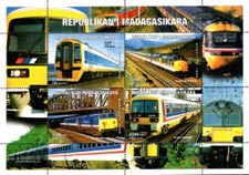 Madagascar 1999 Trains Railways Transports 4v Mint Souvenir Sheet S/S.