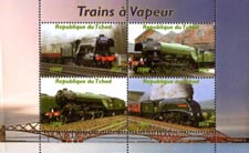 Chad 2016 Locomotive Trains Railways 4v Mint Souvenir Sheet S/S.