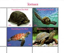 Mali 2014 Turtle Tortoise Reptiles 4v Mint Souvenir Sheet S/S.