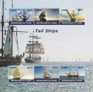 Chad 2017 Tall Ships 6v Mint Souvenir Sheet S/S.
