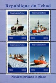 Chad 2019 Icebreaker Ships 4v Mint Souvenir Sheet S/S.