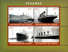 Congo 2018 Historical Ship Titanic 4v Mint Souvenir Sheet S/S.