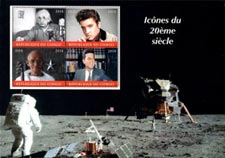 Congo 2018 Gandhi Einstein Kennedy Elvis Space Science 4v Souvenir Sheet S/S.