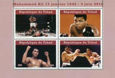 Chad 2019 Muhammad Ali Boxer Sports 4v Mint Souvenir Sheet S/S.