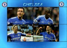 Benin 2014 Chelsea Football Soccer 4v Mint Souvenir Sheet S/S.