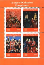 Madagascar 2019 Football Liverpool FC Champions League 4v Mint Souvenir Sheet S/S.