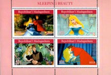 Madagascar 2019 Lady Sleeping Beauty Cartoons 4v Mint Souvenir Sheet S/S.
